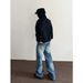 Men's Clothing Men's Cleanfit Lightning Crackle Washed Denim Jeans High Street Loose Straight Leg Flared Pants Retro Style_mkmklike.com