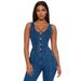 Women's Sexy Denim Jumpsuit With Flared Pants – Casual Suspender Romper For Spring/Summer (Bluish, S-2XL)_mkmklike.com