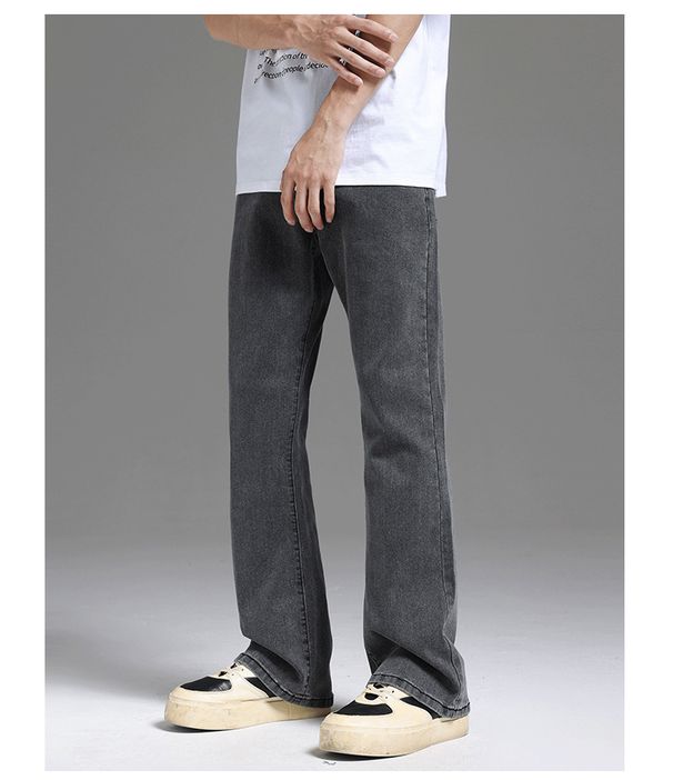 Vintage Washed Bootcut Jeans For Men – Distressed Tapered Denim Pants With Muddy Finish (S-3XL, 7 Colors, Mid-Rise Straight Leg)_mkmklike.com