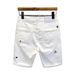 Men's Slim Fit Embroidered White Denim Casual Pants Tapered Leg Midweight Polyester Trendy Streetwear Jeans_mkmklike.com