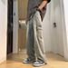 Trendy Men's Summer Jeans Hip Hop High Street Style Personalized Letter Print Midweight Cotton Wide Leg Trousers Black Blue_mkmklike.com