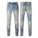 Men's Clothing Pleated Color Men's Jeans Men's Slim Fit Holes Beggar Small Feet Pants_mkmklike.com