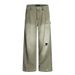 Punk Wasteland Beggar Style Distressed Washed Jeans For Men Vintage Frayed Loose Wide-Leg Straight Work Pants_mkmklike.com