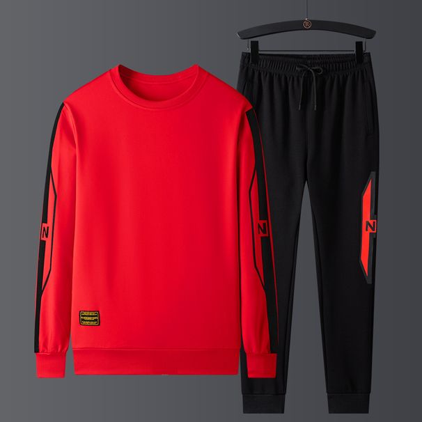 Men's Clothing Autumn Large Size Sweatshirt Men's Round Neck Casual Suit Sports Running Two piece Set Pullover Long Sleeve Men's Sweatpants_mkmklike.com