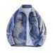 Men's Denim Jacket – Classic Denim Trucker Jacket With Button-Up Collar, Stylish & Durable Workwear Coat_mkmklike.com