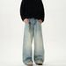 Men's Clothing Retro Washed Denim Mopping Pants For Men And Women Trendy Brand Loose Couple Casual Versatile Straight Wide Leg Trousers_mkmklike.com