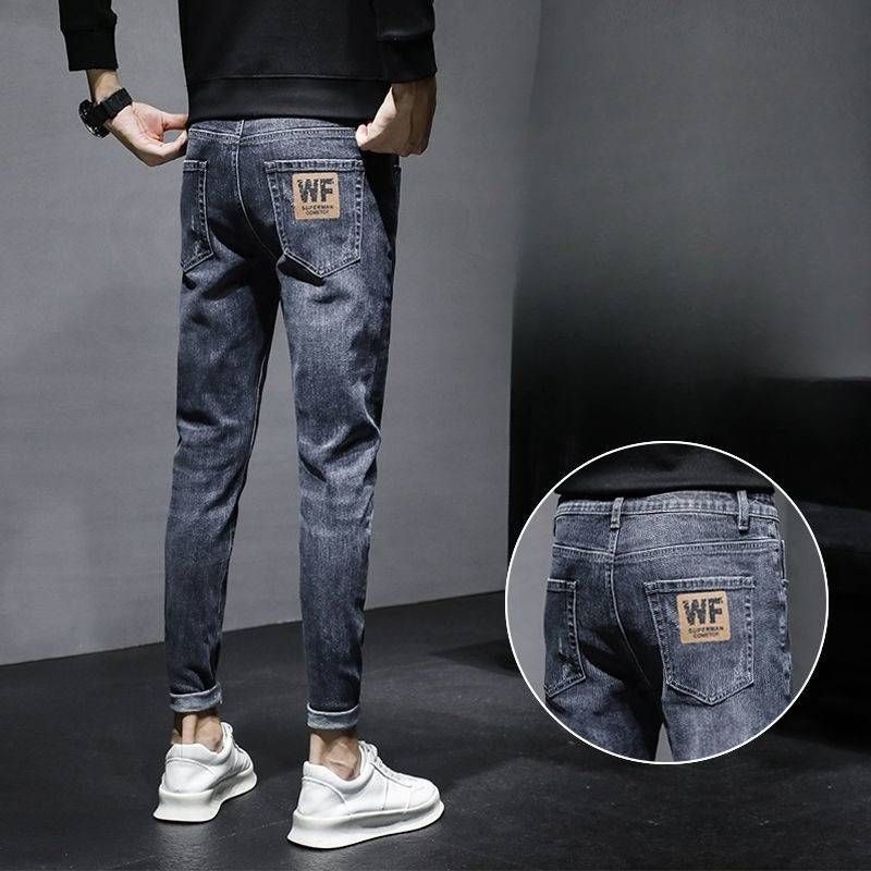 Men's Clothing Men's summer new thin elastic retro slim fit casual trendy nine point pants_mkmklike.com