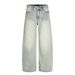 Nordmann Heavy-duty Washed Vintage Denim American Retro Casual Loose Straight Punk Street Fashion Men's Wide-leg Pants_mkmklike.com