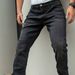 Men's Straight Leg Jeans Classic Black Denim Pants For Casual & Streetwear Vintage Washed Finish Classic Straight Fit_mkmklike.com