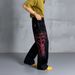 Men's Relaxed Fit Straight Leg Black Denim Jeans With Unique Embroidery - Casual Trousers For Teens & Adults_mkmklike.com