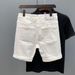 Trendy Brand Ink Splashing Ripped Black Denim Shorts Men's Summer Thin Trendy Casual Versatile Five-point Medium Pants_mkmklike.com