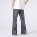 Flared Washed Jeans And Women, Bamboo Cotton Straight Pants, American High Street Style, Long Casual Pants For Men_mkmklike.com