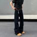 Women's Bootcut Black Flared Jeans - High Waist Straight Leg Denim Pants For Casual Wear, Stretchy Comfort Fit, Classic Vintage Style_mkmklike.com