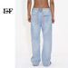 EF JEANS | 2023 New Light Blue Polished White Stretch Jeans With Slightly Pulled Back Waist_mkmklike.com
