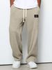 Men's Spring-autumn Trendy Brand Loose-fitting Stretchy Straight-leg Sweatpants. Waffle Fabric. Micro-bouncy Sporty_mkmklike.com