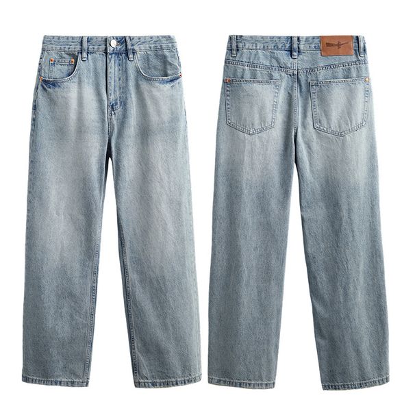 Men's Clothing & Archer0603 & Autumn/Winter American Retro High Street Distressed Washed Flared Jeans Men's Loose Whiskered Wide Leg Pants_mkmklike.com