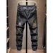 Men's Slim-Fit Embroidered Jeans - Premium Stretch Denim Pants With Artisan Detailing, Black-Grey Washed For Year-Round Wear_mkmklike.com