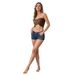 Voya Women's Summer New Arrival Versatile Distressed Retro Elastic Denim Shorts For Ladies And Hot Babes_mkmklike.com