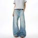 Unisex American Retro Distressed Ripped Washed Denim Jeans Loose Fit Vintage Straight Leg Pants Wide Leg Versatile Instagram Style_mkmklike.com