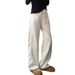 Retro American Brown Curved Jeans plus Size Women Straight Leg Slimming Wide Leg Pants for Pear Shaped Figures Autumn Style_mkmklike.com