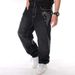 LUOBANIU Men's Baggy Jeans Relaxed Fit Hip Hop Streetwear With Embroidery Stretch Comfort For Dance & Skateboarding_mkmklike.com