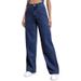 Slimming Black Washed Straight Leg Jeans Wide Leg Pants for Women European American Style Loose Fitting Height Enhancing_mkmklike.com