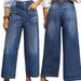 Women's Plus Size High-Waisted Wide Leg Jeans – Vintage Washed, Multi-Pocket, Relaxed Fit (0xl-3xl, Stretch Denim, 9/10 Length, Dark Blue)_mkmklike.com