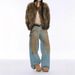 American Y2K Retro Distressed Loose Wide-leg Jeans For Women, Straight-leg Long Pants, Vintage Blue_mkmklike.com