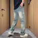 Men's Trendy Drawstring Jeans Five Pointed Star Elastic Waist Casual Pants Spring Autumn Style 2026 New Arrivals_mkmklike.com