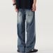 American Washed White Jeans For Men Loose Street Style Vibe Straight Pants Versatile Wide-Leg Long Trousers_mkmklike.com