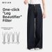 Women's Dark Blue Denim Jeans High Waist Hip Concealing Slimming Wide Leg Straight Leg Pants New Style_mkmklike.com