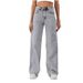 Women's Clothing Spring And Autumn Style Women's Casual Stretch Denim Jeans - High Waist Relaxed Fit Light Grey Cotton Pants For Everyday Wear_mkmklike.com