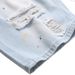Men's Distressed Denim Shorts With Rip And Bleach Effects, Light Blue Casual Cargo Pocket Knee-Length Shorts For Street Style_mkmklike.com