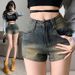 American Retro High Street Denim Shorts For Women In Summer, Thin Style, Spicy Girl, High Waist, Slim Fit, Versatile, A-line Hot Pants_mkmklike.com