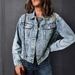 "Oversized Denim Jacket For Women – Relaxed Fit Distressed Casual Jacket, Vintage Washed Blue Jean Coat For Fall & Winter"_mkmklike.com