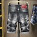 Men's Clothing Stretch Trousers Trendy Street Brand Hand Painted Paint Dots Hole Patches Jeans For Men_mkmklike.com