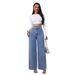 Women's High-Waisted Casual Wide Leg Jeans Blue Wide Leg Pants Cross Border E-Commerce Bestseller_mkmklike.com