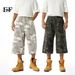 EF JEANS | 2025 Summer Wide-leg Loose Casual 7-point Jeans Trendy Snow Camouflage Denim Straight_mkmklike.com