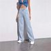 Women's High-Waisted Wide-Leg Jeans – Organic Cotton Straight-Leg Trousers With Vintage Wash (S-XL, Stonewash Black/Navy/Gray/Light Blue, Non-Stretch)_mkmklike.com