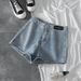 Women's Clothing Tight Elastic High Waist Denim Shorts For Women Design Niche Slim Hot Girl Hip Wrap Outer Wear Bottoming Hot Pants Summer_mkmklike.com