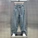 Men's Clothing Women's European Style Elastic Waist Dad Pants High Waisted Cropped Harem Slimming Denim Carrot Loose Fit Autumn/Winter_mkmklike.com