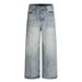 Punk Washed And Distressed Jeans For Men, Floor-Length Pants, Street Style, Frayed Edges, Loose Wide-Leg Straight-Leg_mkmklike.com