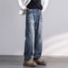 Autumn New Jeans Men's Fit Straight Tube Loose Trendy Brand American Retro Double Craft Washed Middle Waist Youth Large Size K11 Denim Ten Miles_mkmklike.com