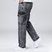 Men's Loose Fit Plus Size Jeans Trendy Brand Casual Fashionable Cargo Style Straight Leg Jeans For All Seasons_mkmklike.com