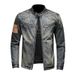 Loom 2024 Spring Autumn Retro Denim Men's Trendy Brand European And American Street Style Motorcycle Workwear Stand Collar_mkmklike.com