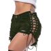 Distressed High-Waisted Ripped Denim Shorts For Women – Edgy Gothic Punk Style With Eyelet & Bandage Details (Black/White/Red/Blue/Army Green, S-XXL)_mkmklike.com