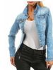 "Women's Slim Fit Denim Jacket - Classic Workwear Style With Contrast Stitching, Lightweight & Comfortable For Spring & Fall"_mkmklike.com
