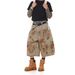 Men's Clothing Street Style Old Dirty Dyed Pleated Scimitar Denim Shorts Men's American Retro Wide Leg Cropped Pants Trend_mkmklike.com