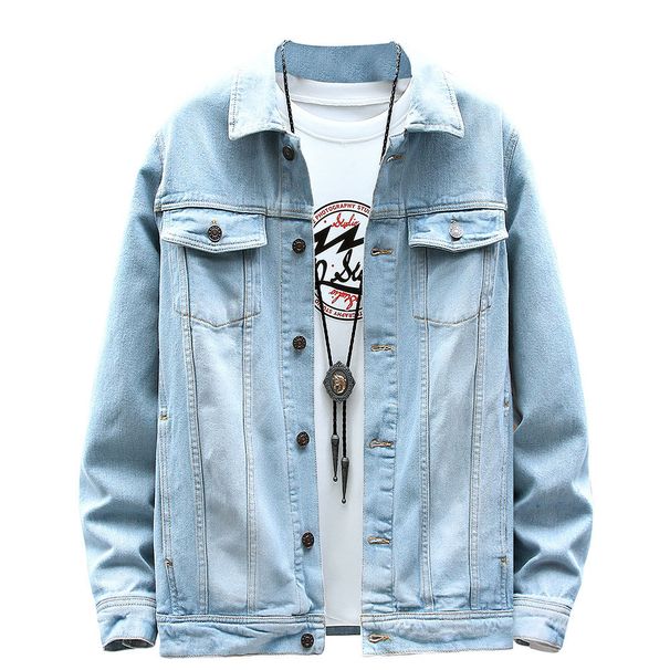 Spring Autumn Casual Washed For Men, Stylish And Versatile Denim Shirt, Workwear, Double Pocket Jacket_mkmklike.com