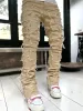 Jeans Men's Spring &Autumn Individual Patched Pants Long Tight Fit Stacked For Men_mkmklike.com